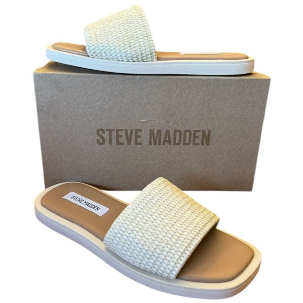 Steve Madden Leigh Natural Sandals Size 10 - Run Small - Picture 11 of 13